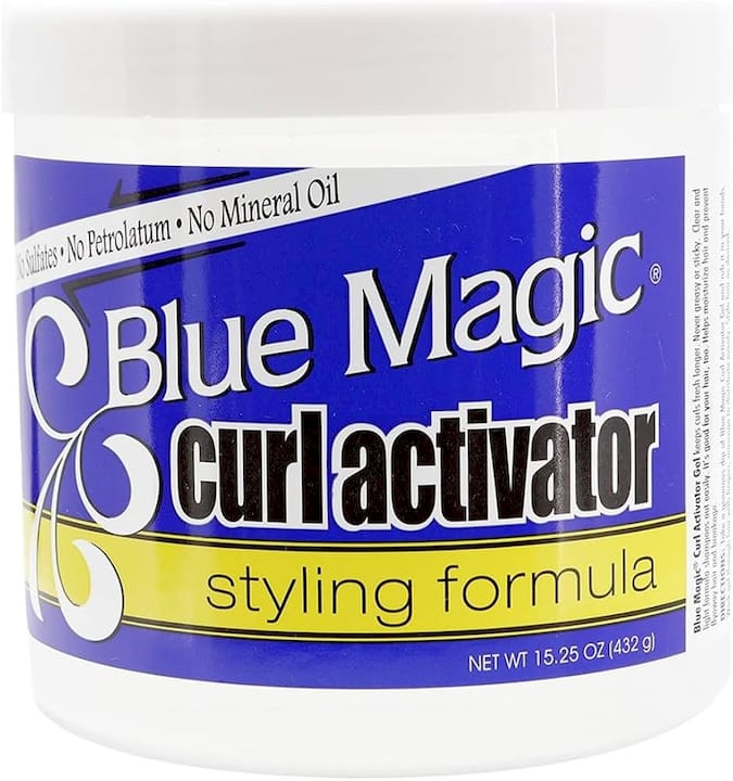 Blue Magic Leave-In Conditioner jar with natural props