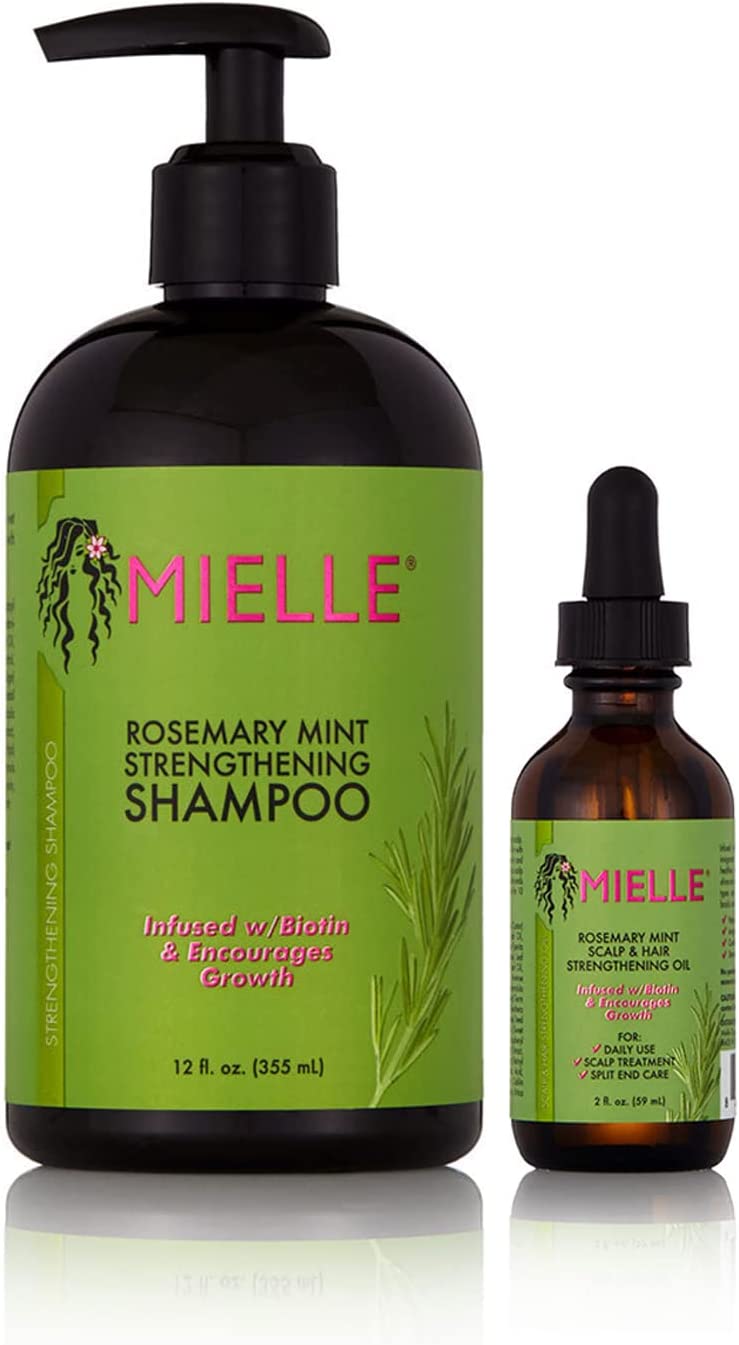 Mielle Rosemary Mint Scalp & Hair Strengthening  Shampoo & Oil Bundle